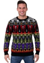 Classic Horror Monsters Fair Isle Adult Halloween Sweater Al