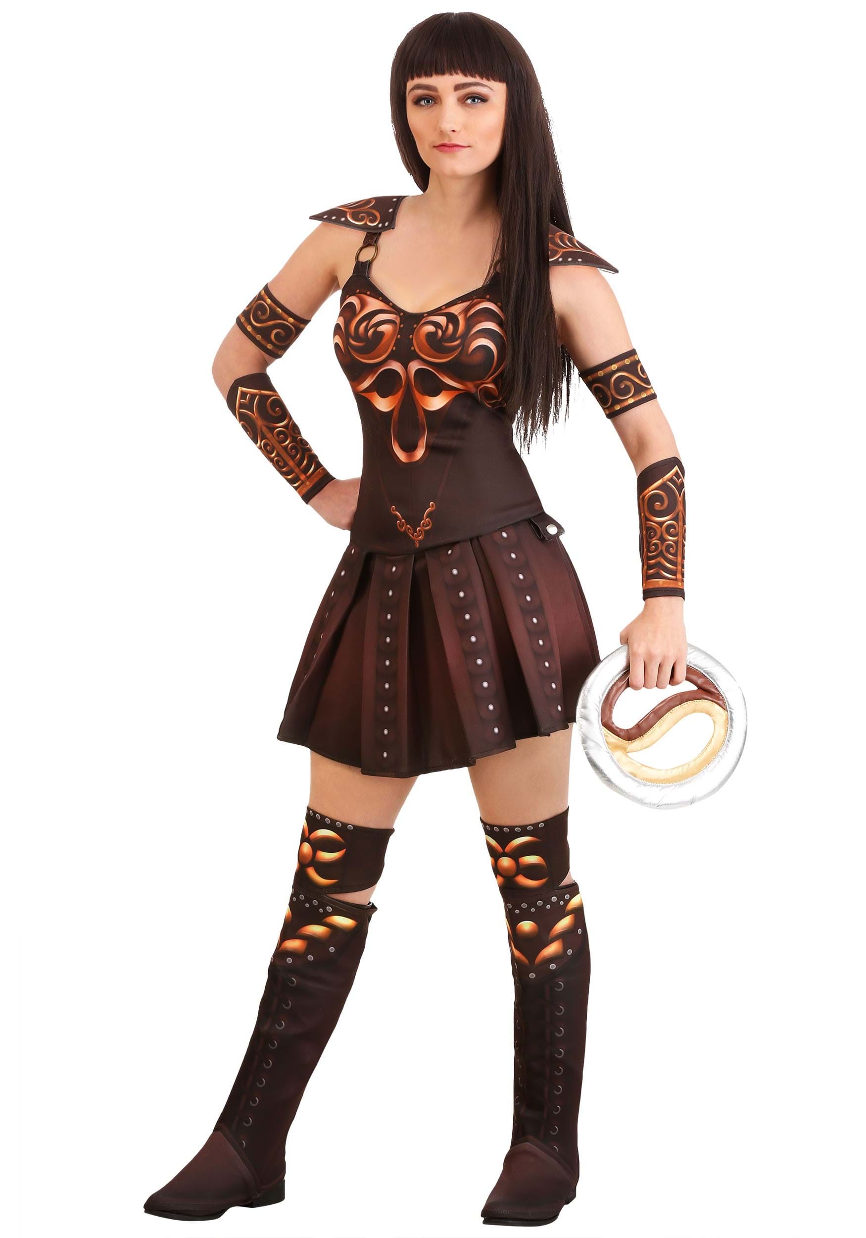 Photos - Fancy Dress XENA FUN Costumes  Warrior Princess Women's Costume Brown/Yellow FUN647 