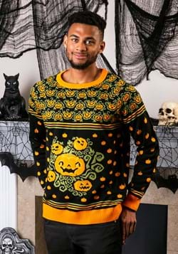 Adult Pumpkin Patch Ugly Halloween Sweater Alt 1