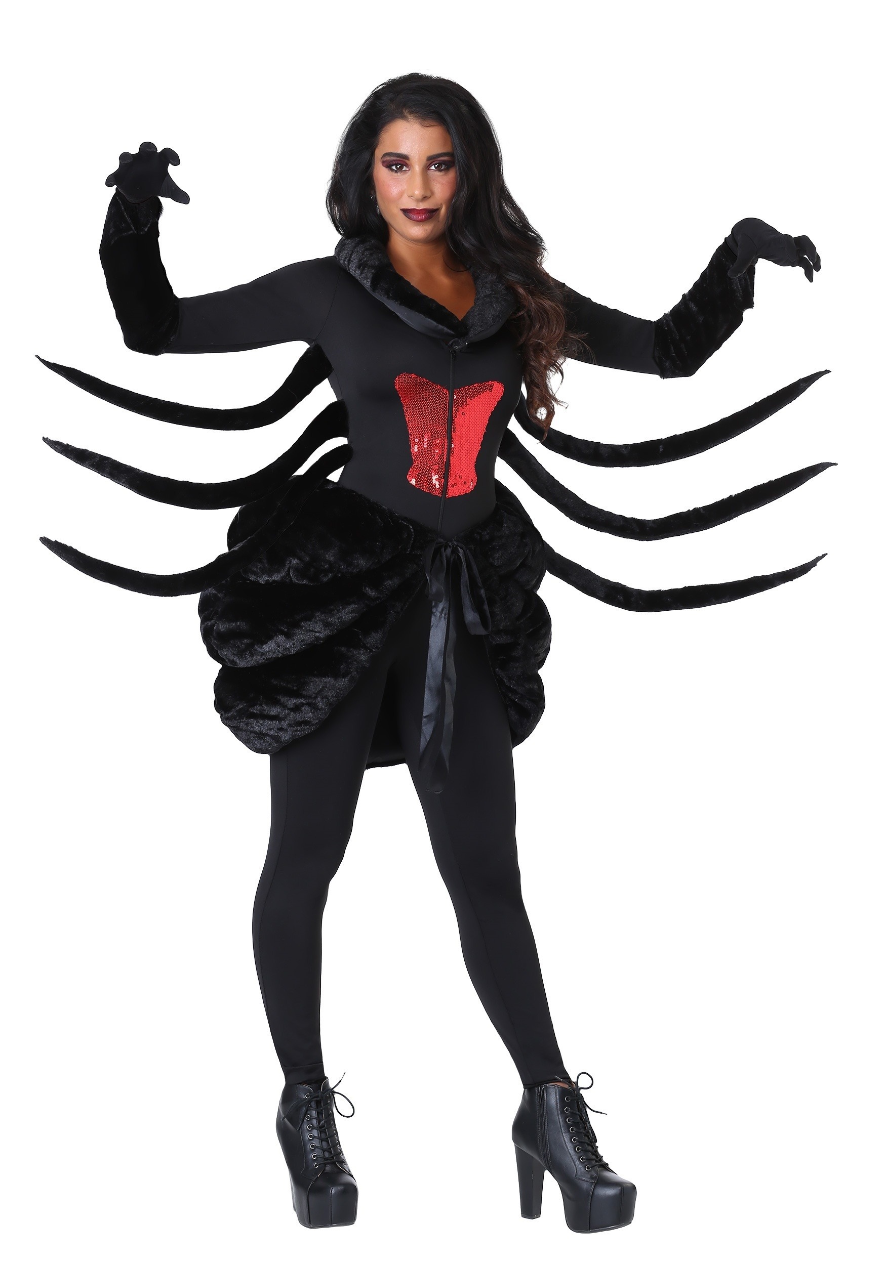 Photos - Fancy Dress FUN Costumes Women's Plus Size Black Widow Spider Costume Black/Red FU