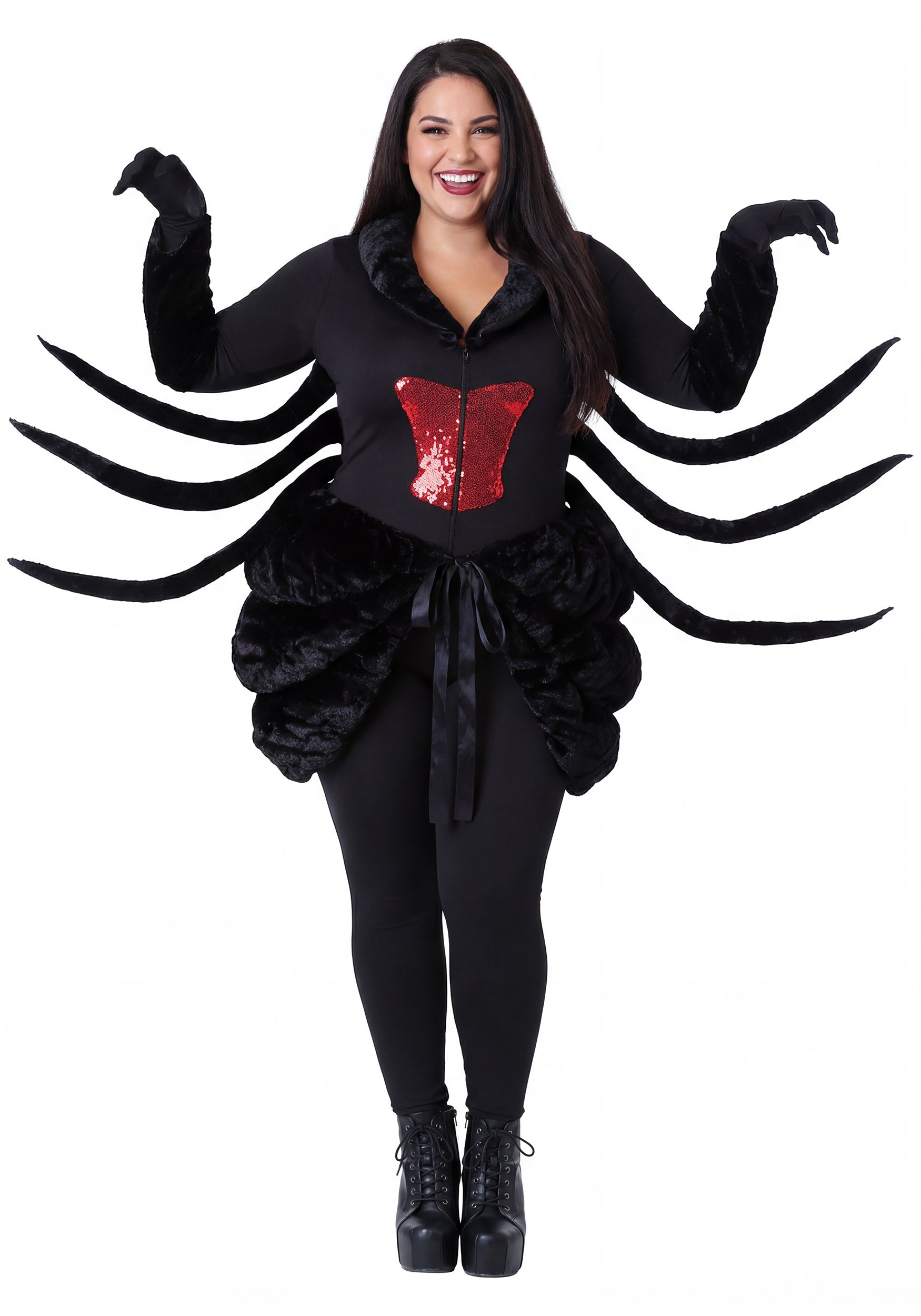 Womens Plus Size Black Widow Spider Costume