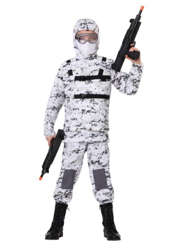 Kids Winter Camo Soldier Costume