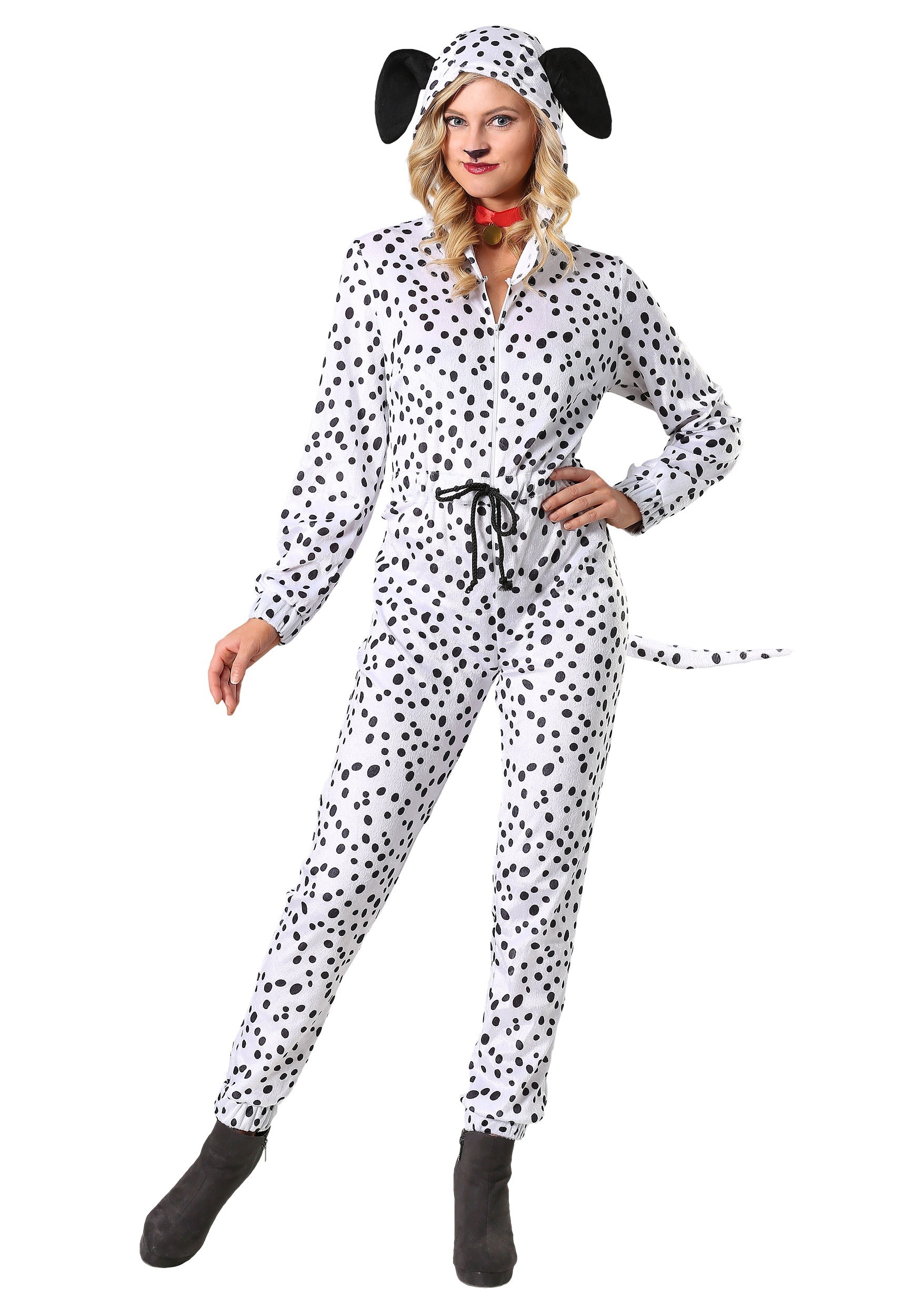 Plus Size Cozy Dalmatian Jumpsuit Costume for Women
