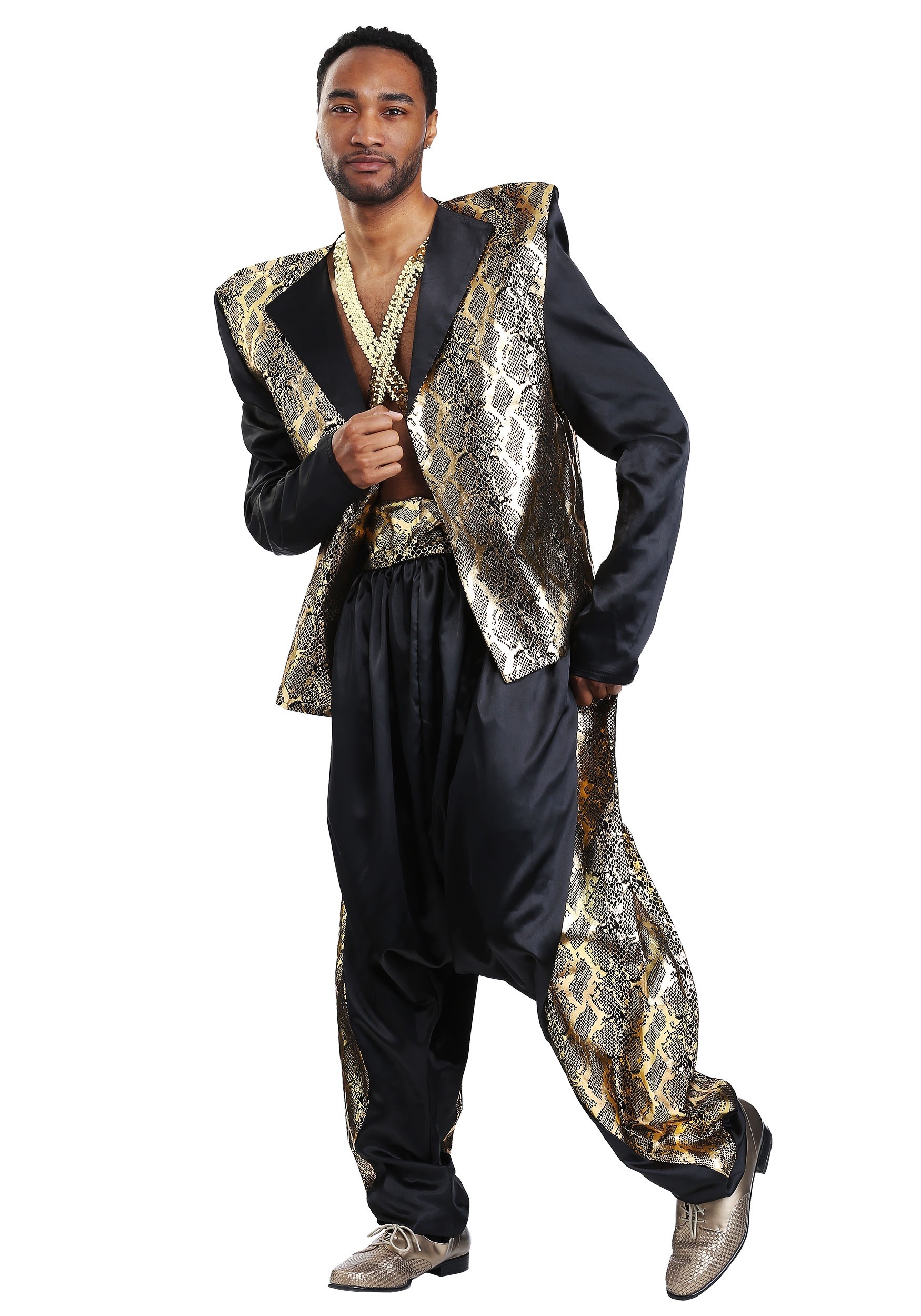 Photos - Fancy Dress Celebrity FUN Costumes Plus Size Can't Touch This Popstar Men's Costume Black/Or 