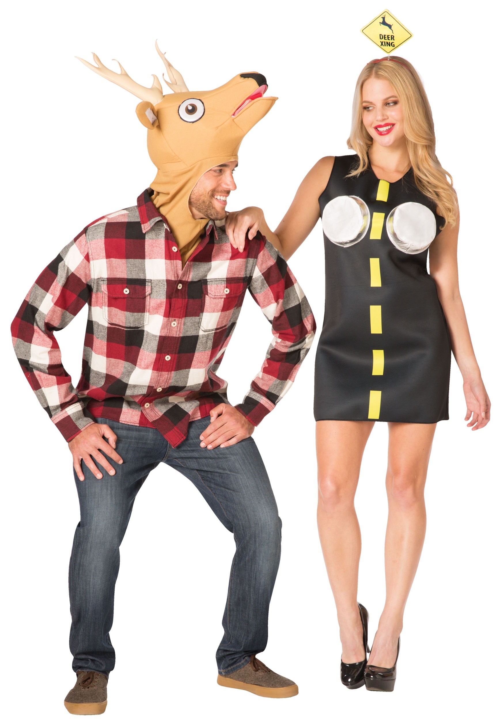 Photos - Fancy Dress Rasta Imposta Deer in Headlights Costume Set for Couples | Funny Halloween