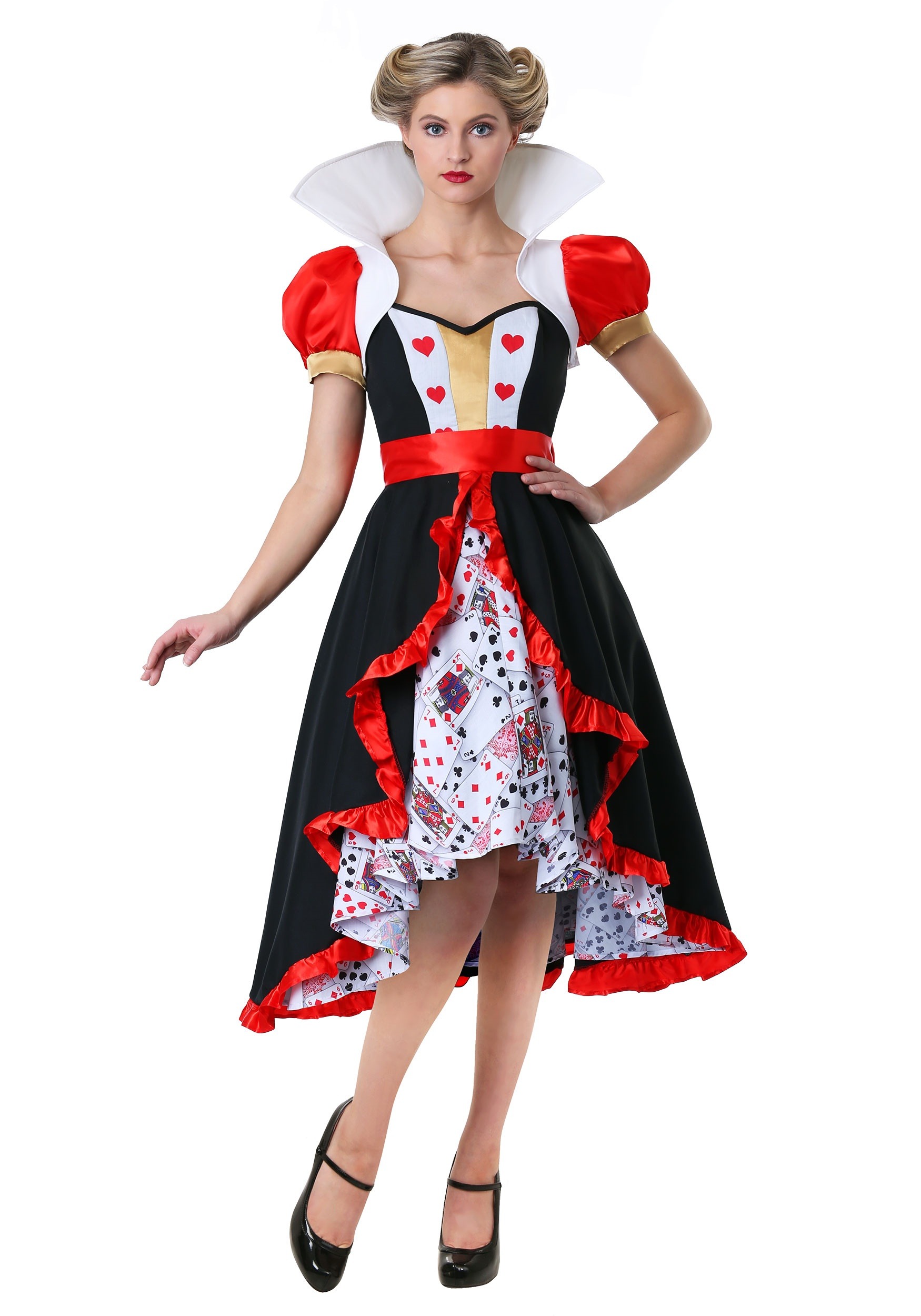 Womens Plus Size Flirty Queen of Hearts Costume Dress | Alice in Wonderland Costumes