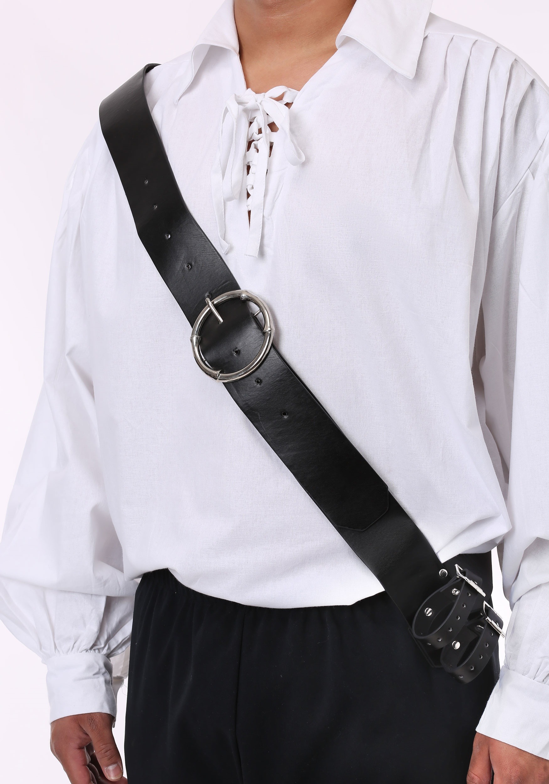 Black Cross-Shoulder Strap Sword Holder