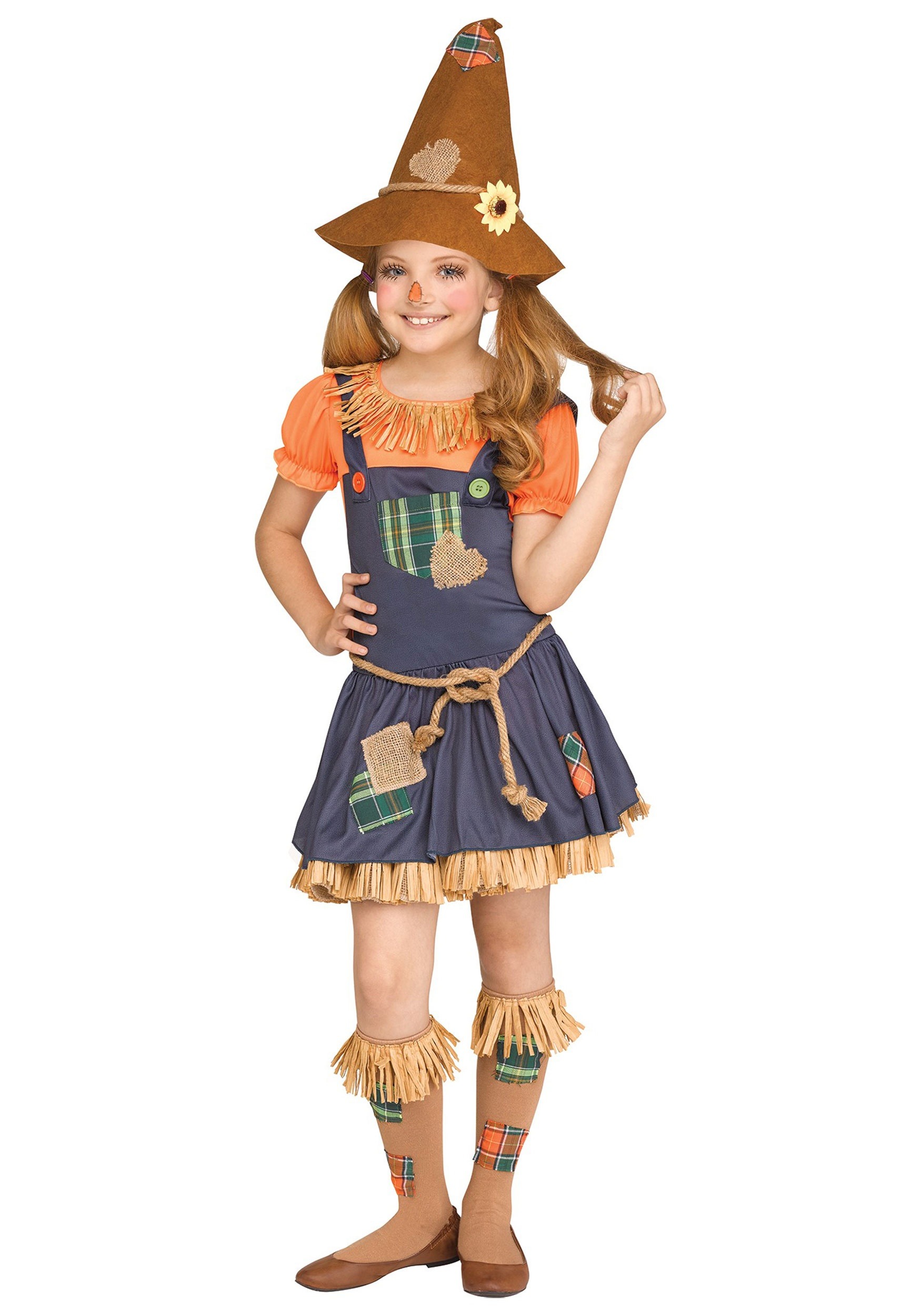 Photos - Fancy Dress Fun World Sweet Scarecrow Girl's Costume Yellow/Orange/Blue FU1154