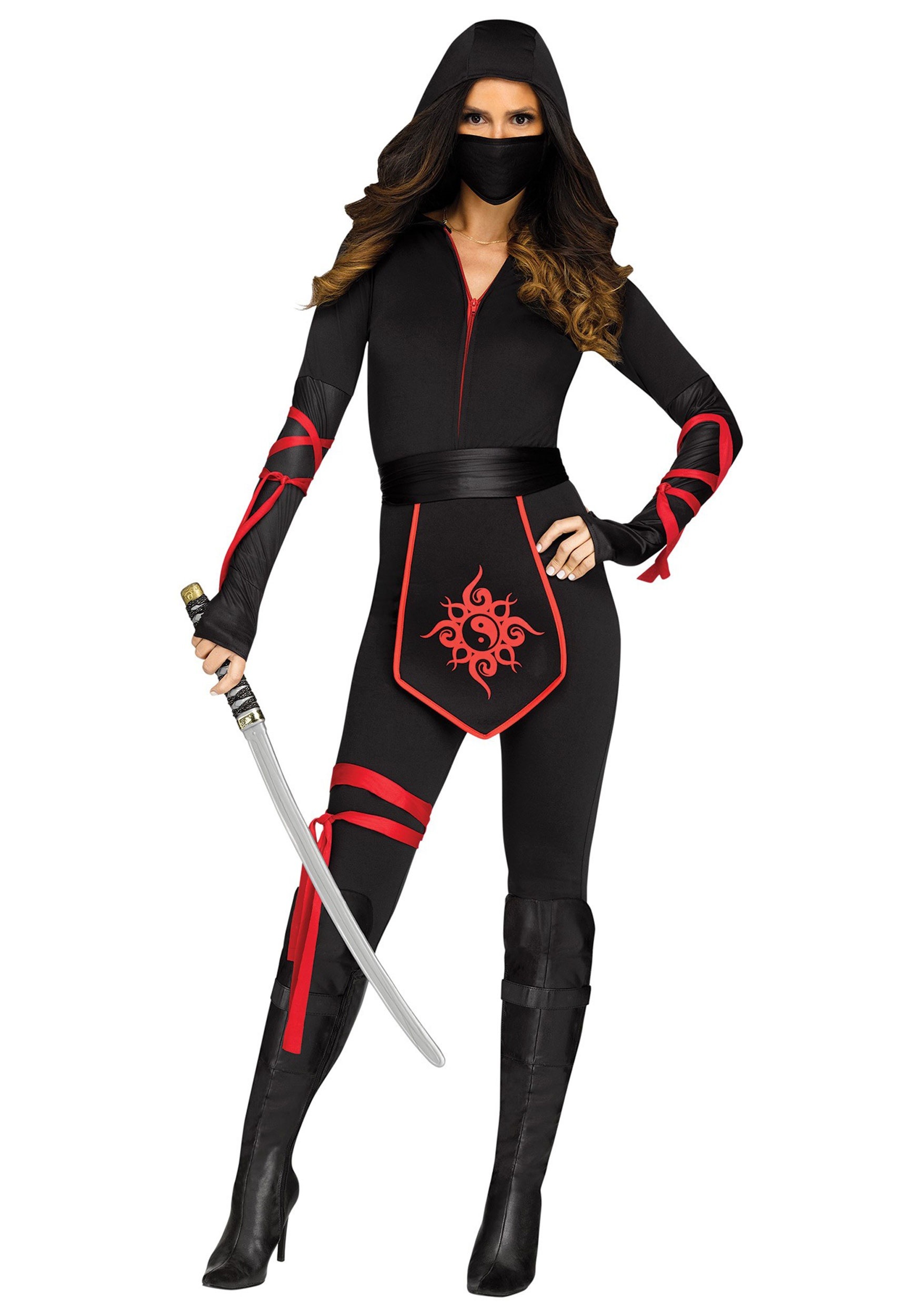 Photos - Fancy Dress Ninja Fun World Sexy  Warrior Women's Costume Black/Red FU116394 