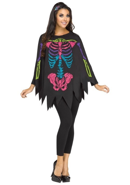 Adult Color Bones Poncho