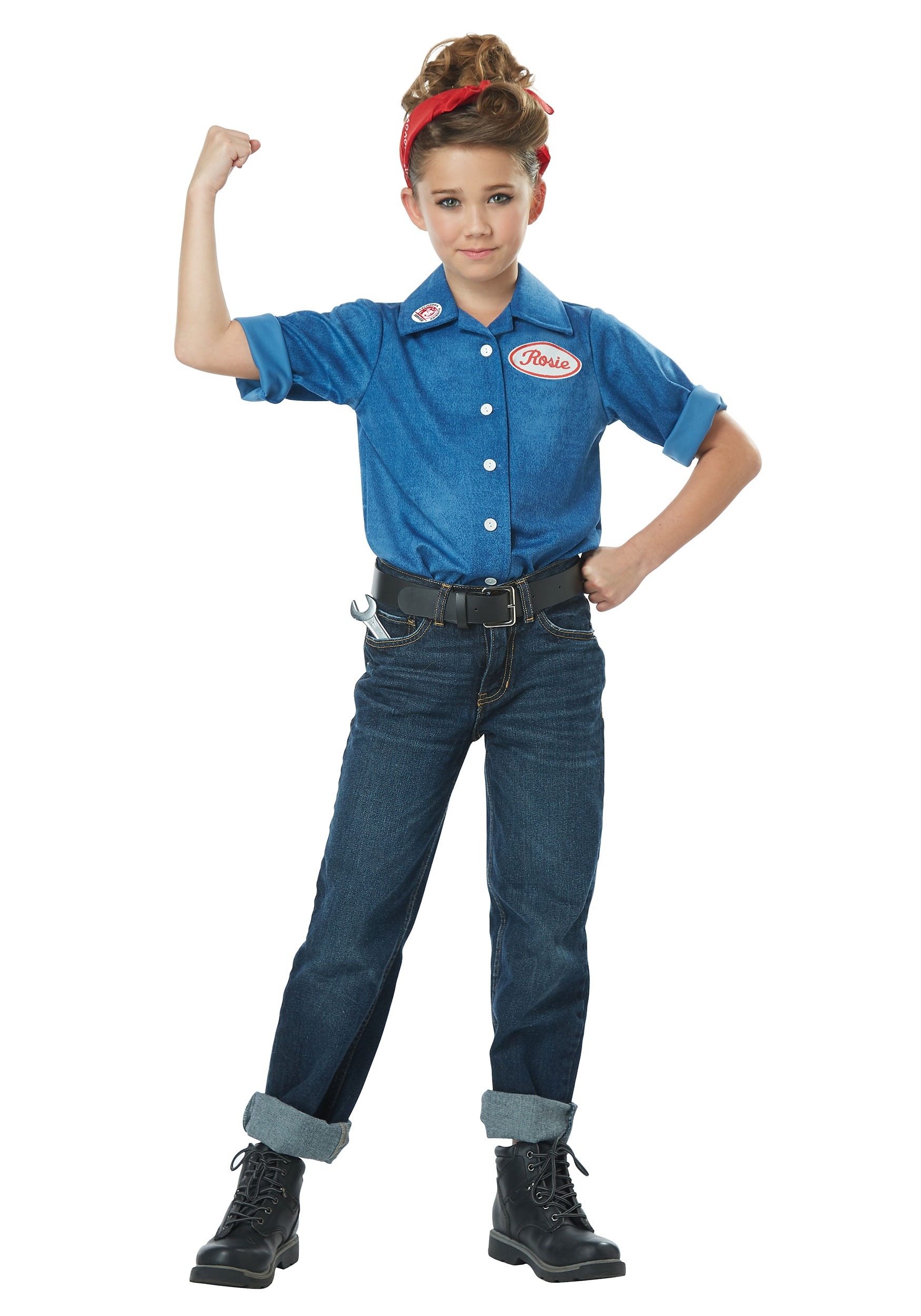 Photos - Fancy Dress California Costume Collection Rosie the Riveter Girl's Costume Blue/Re 