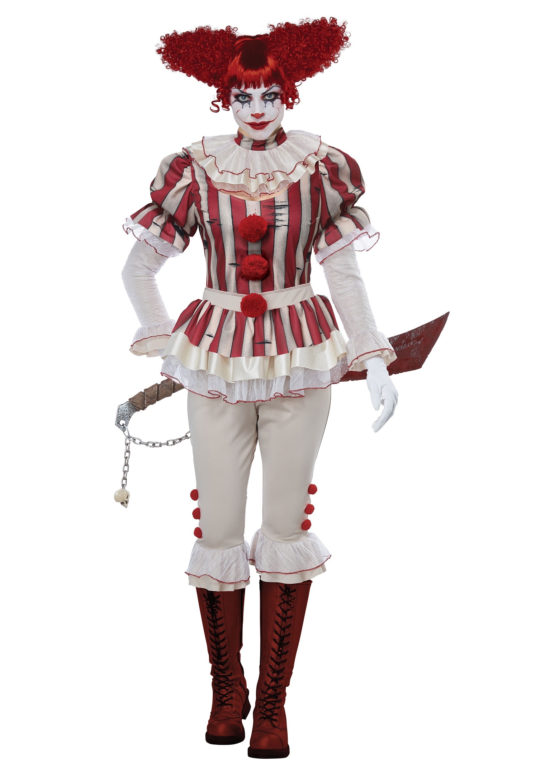 Photos - Fancy Dress California Costume Collection Sadistic Clown Women's Costume Red/White 