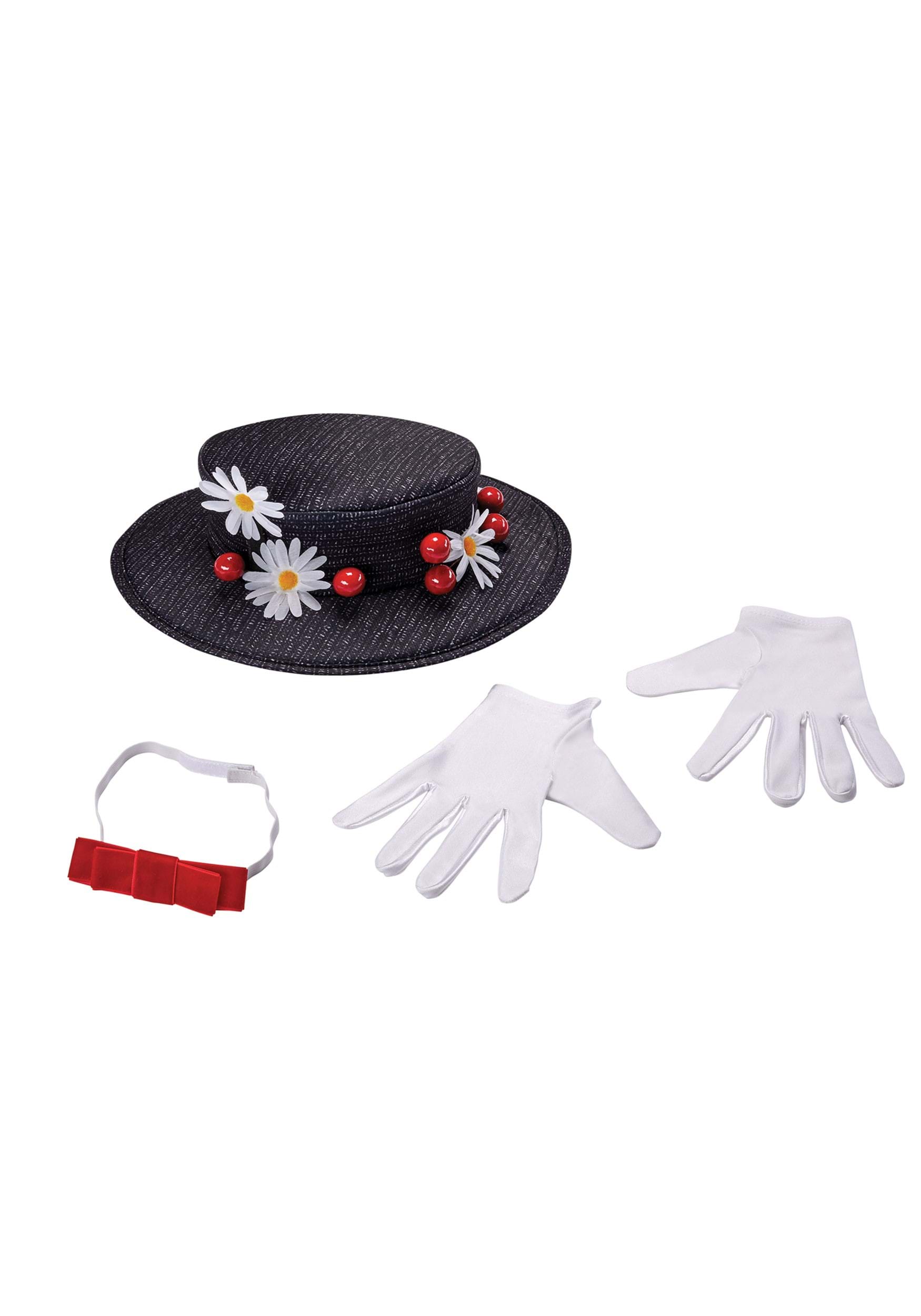 Disney Mary Poppins Classic Black Hat and Scarf Set