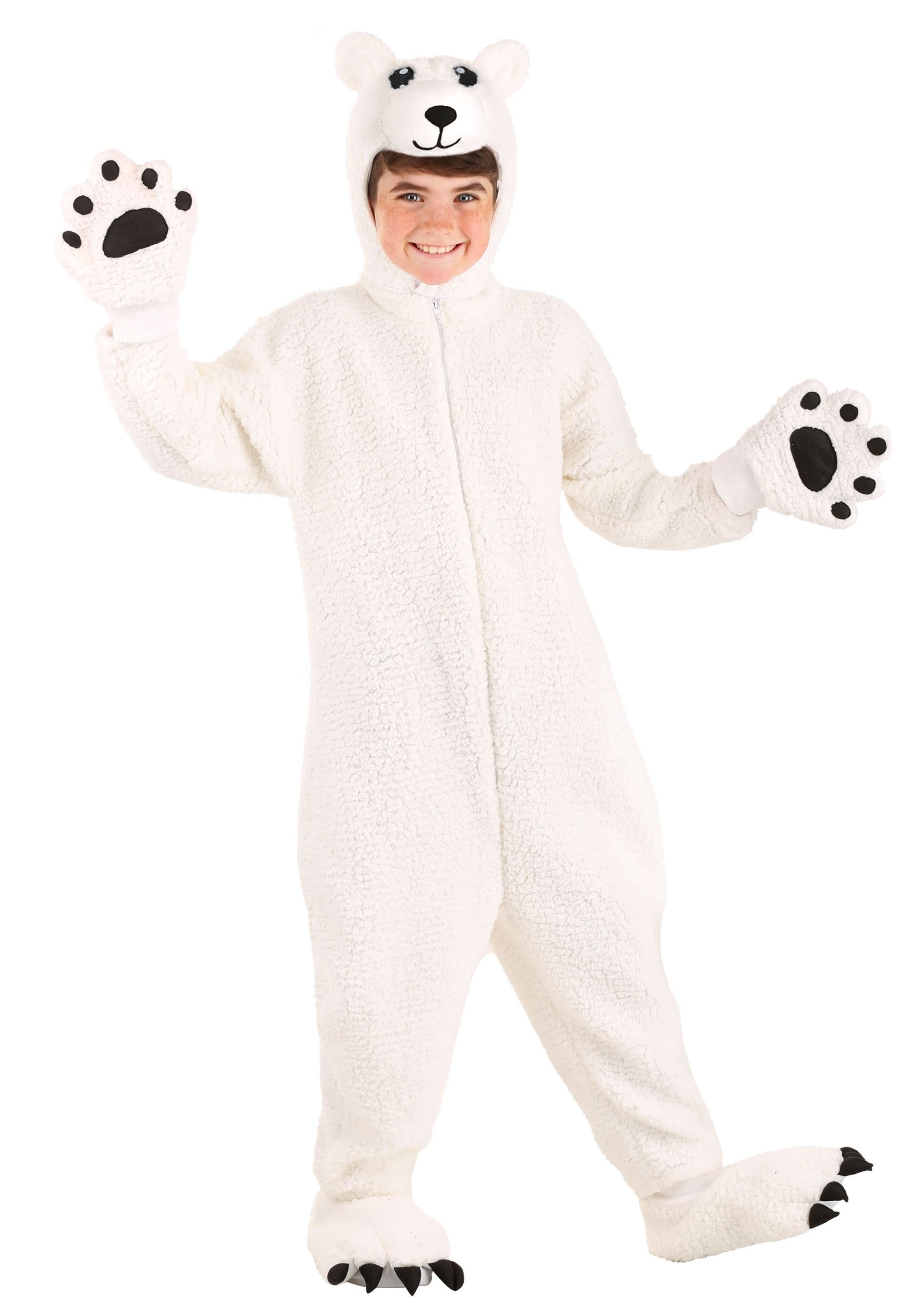 Photos - Fancy Dress ARCTIC FUN Costumes Full Body  Polar Bear Costume for Kids Black/White 