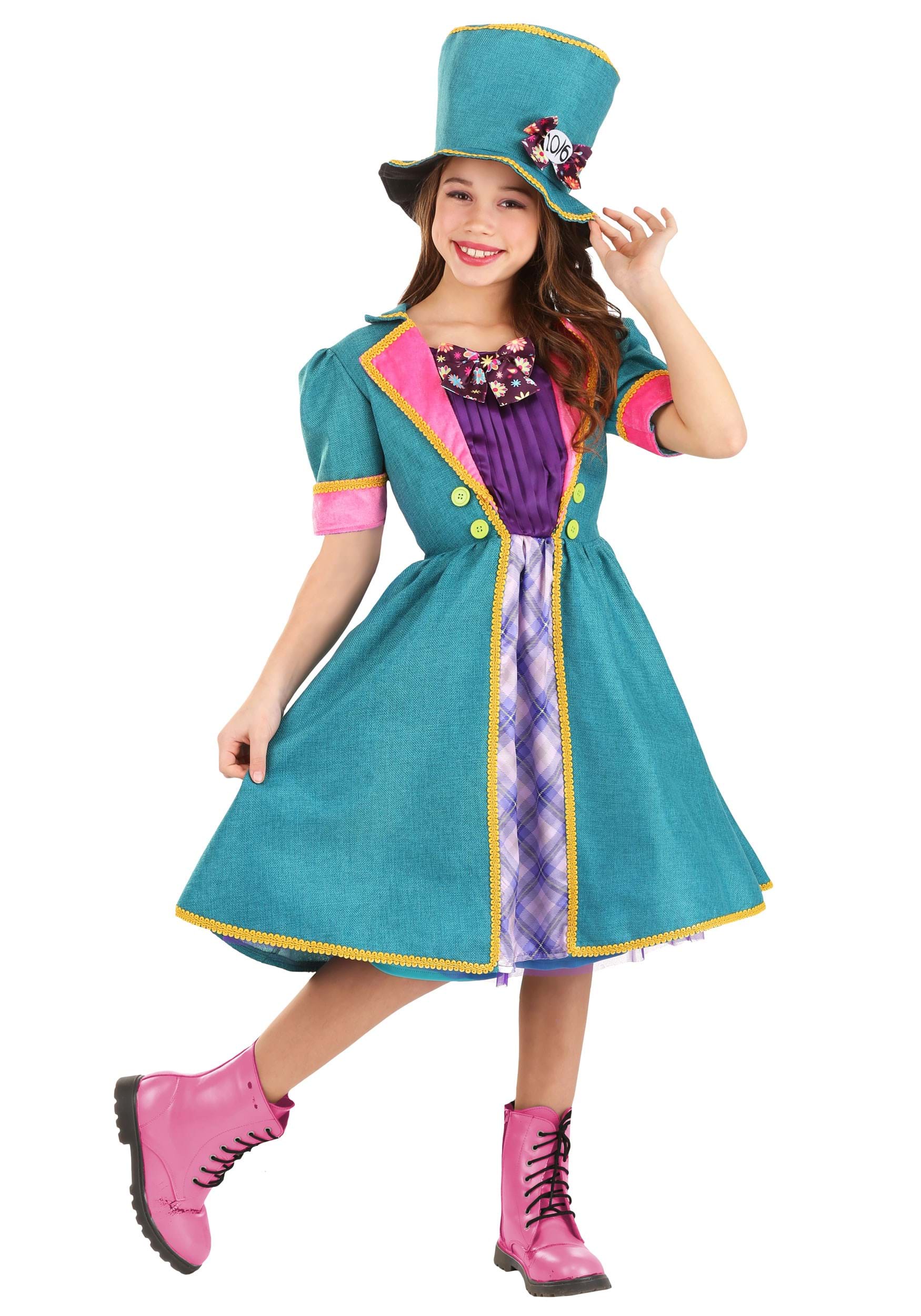 Photos - Fancy Dress Mad Hatter FUN Costumes Mischievous  Costume for Girl's Pink/Purple/ 