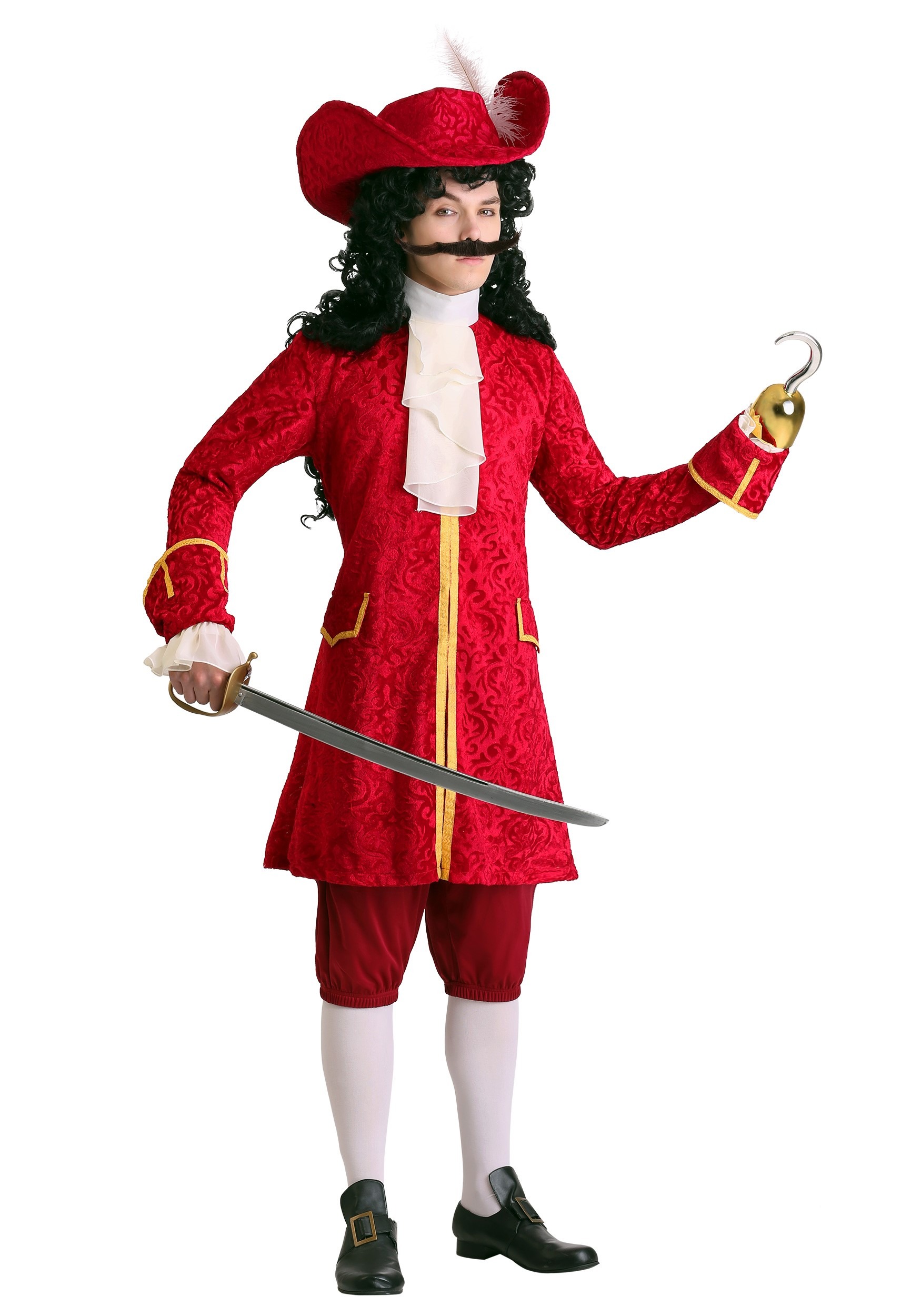 Childrens Captain Hook Style Red Pirate Costume DOES NOT INCLUDE WIG & HOOK 