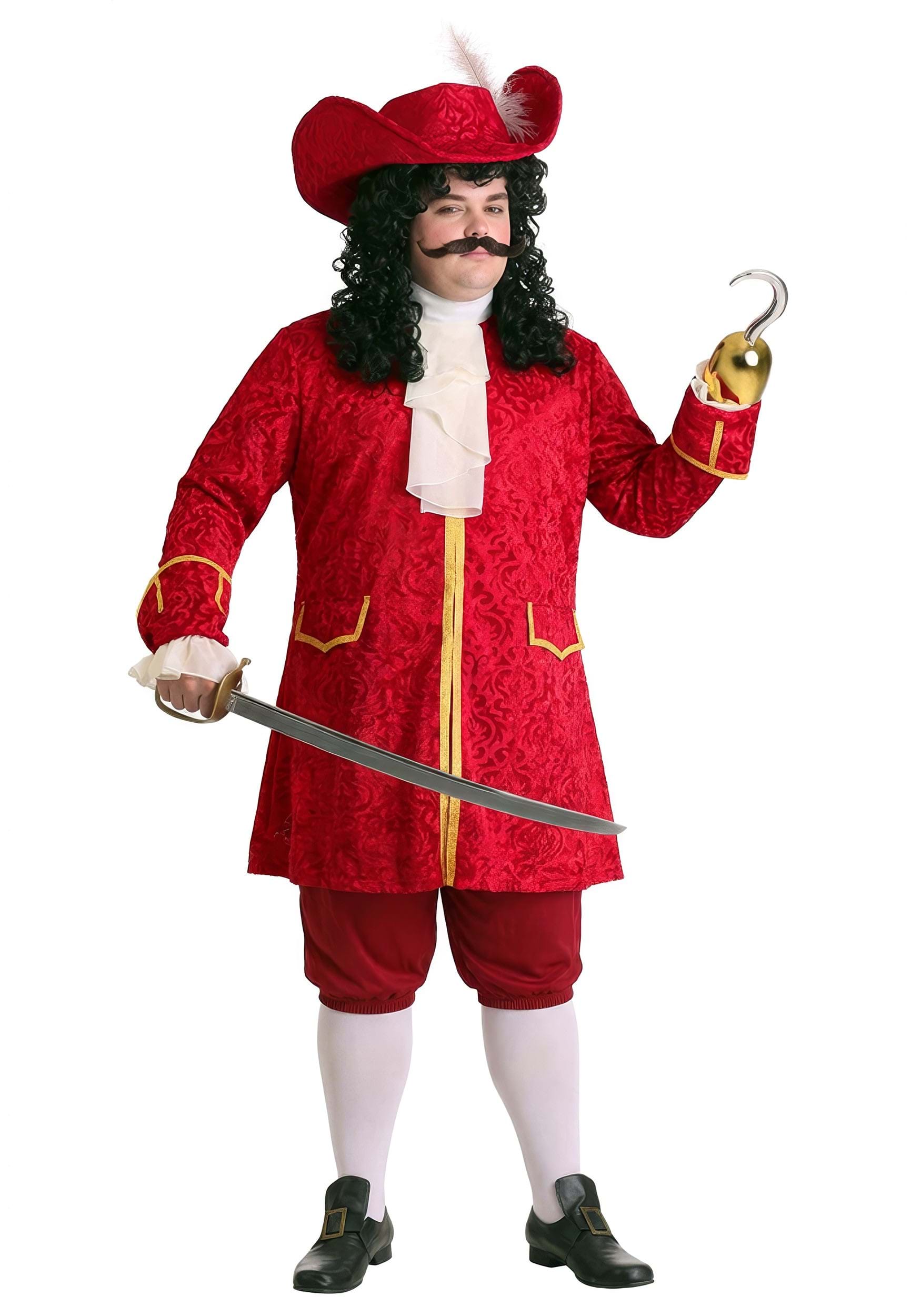Plus Size Captain Hook Mens Costume