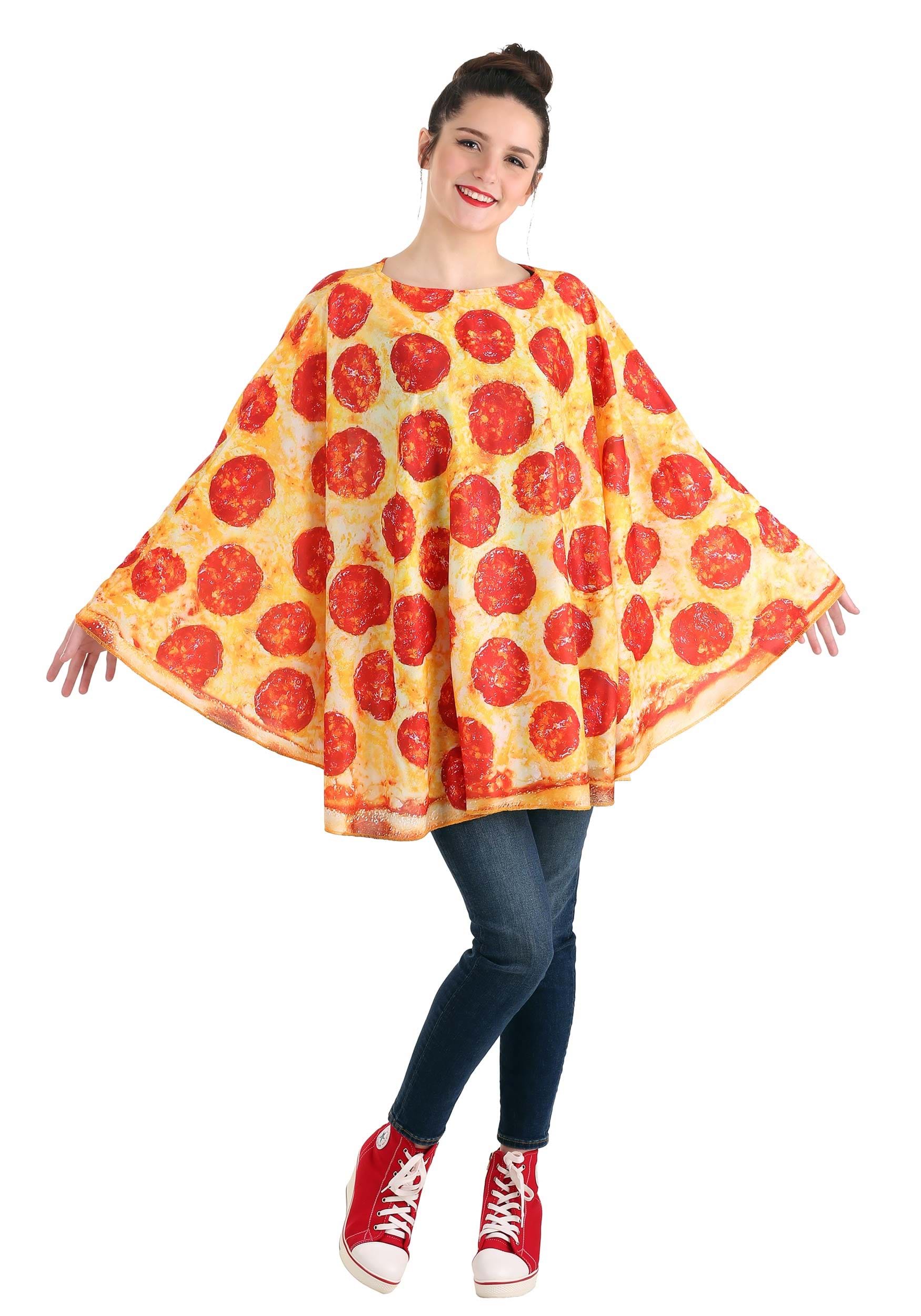 Pizza Adult Poncho