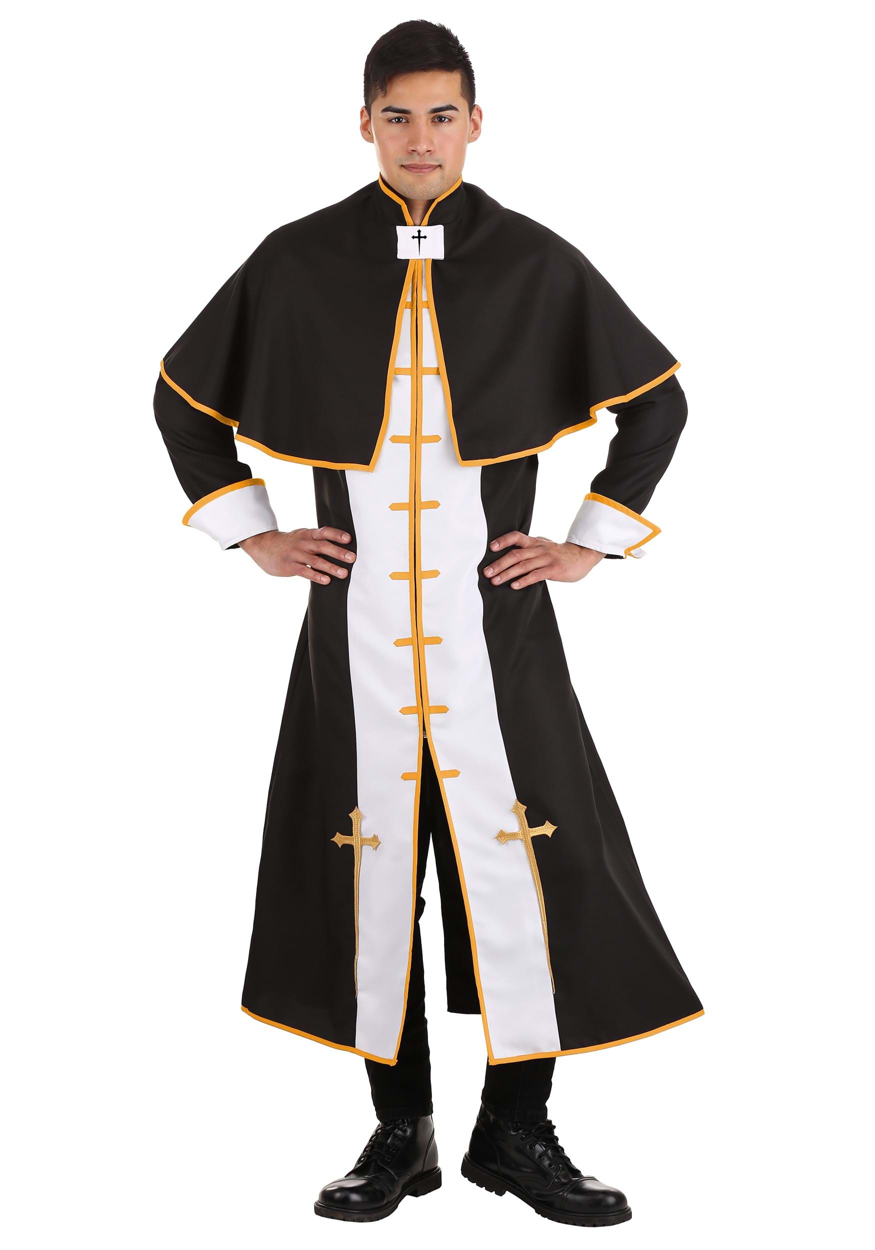 Photos - Fancy Dress FUN Costumes Adult Holy Priest Costume | Religious Costumes Black/Brow