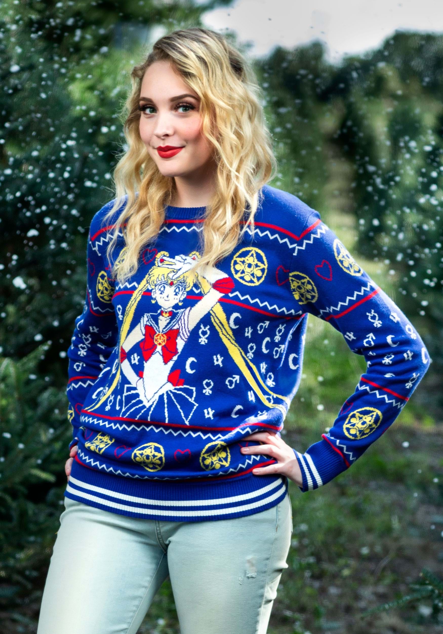 Sailor Moon Fair Isle Adult Ugly Christmas Sweater