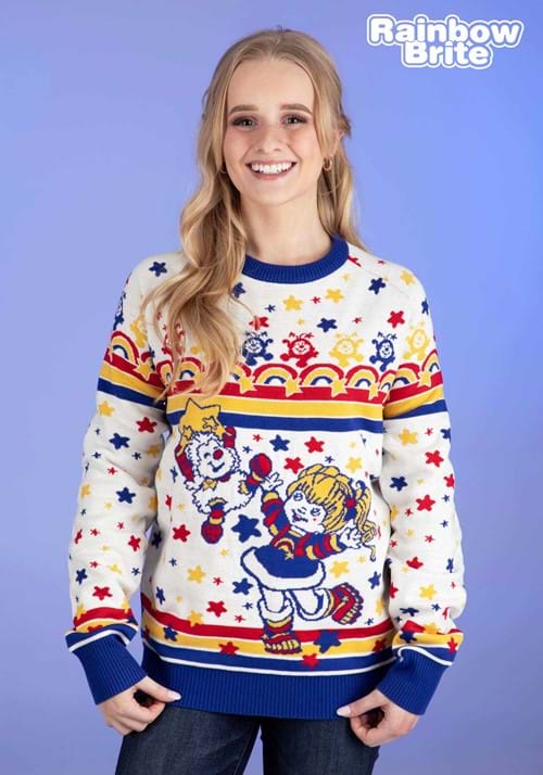 Adult Classic Rainbow Brite Ugly Christmas Sweater UPD 1