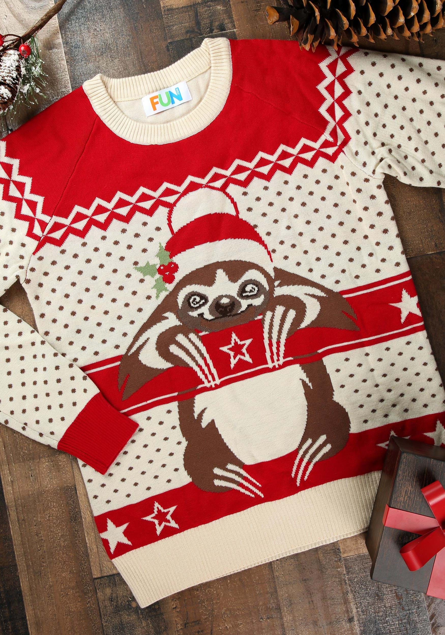 Adult Christmas Sloth Ugly Sweater