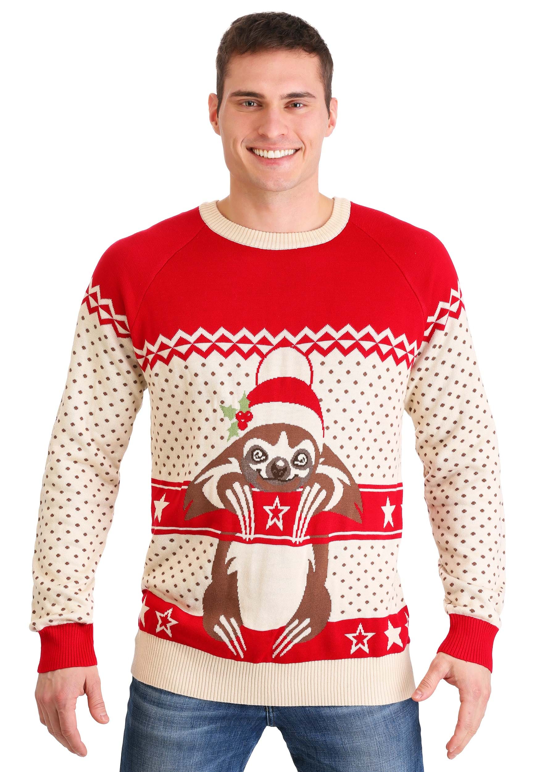 Adult Christmas Sloth Ugly Sweater