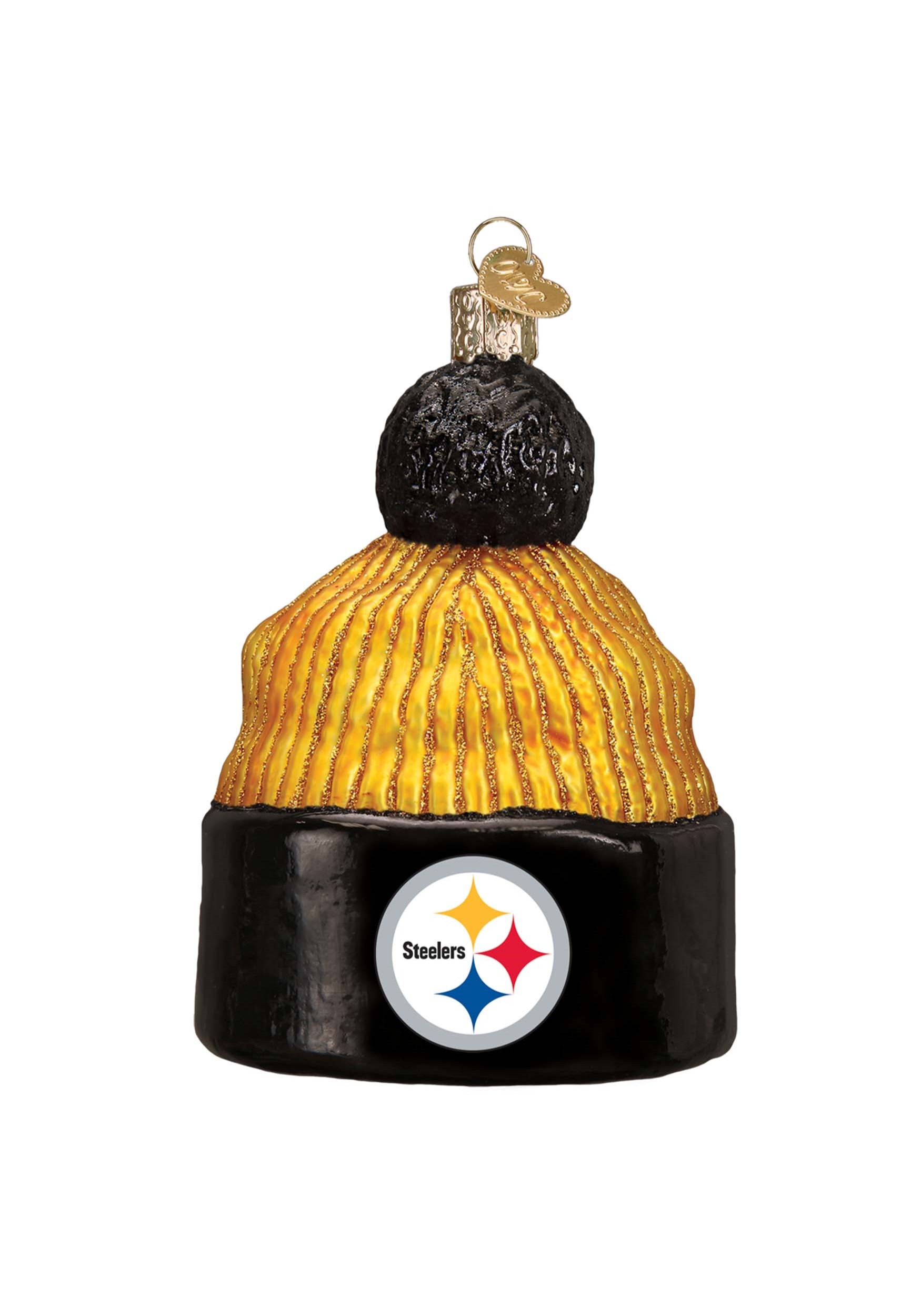 Pittsburgh Steelers Beanie Glass Ornament