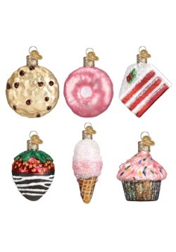 6 Piece Miniature Dessert Glass Ornament Set