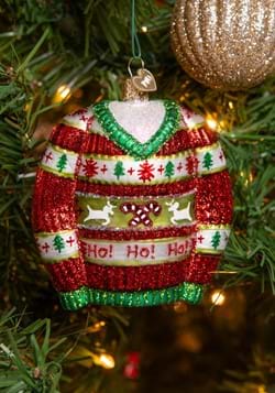 Ugly Christmas Sweater Glass Ornament