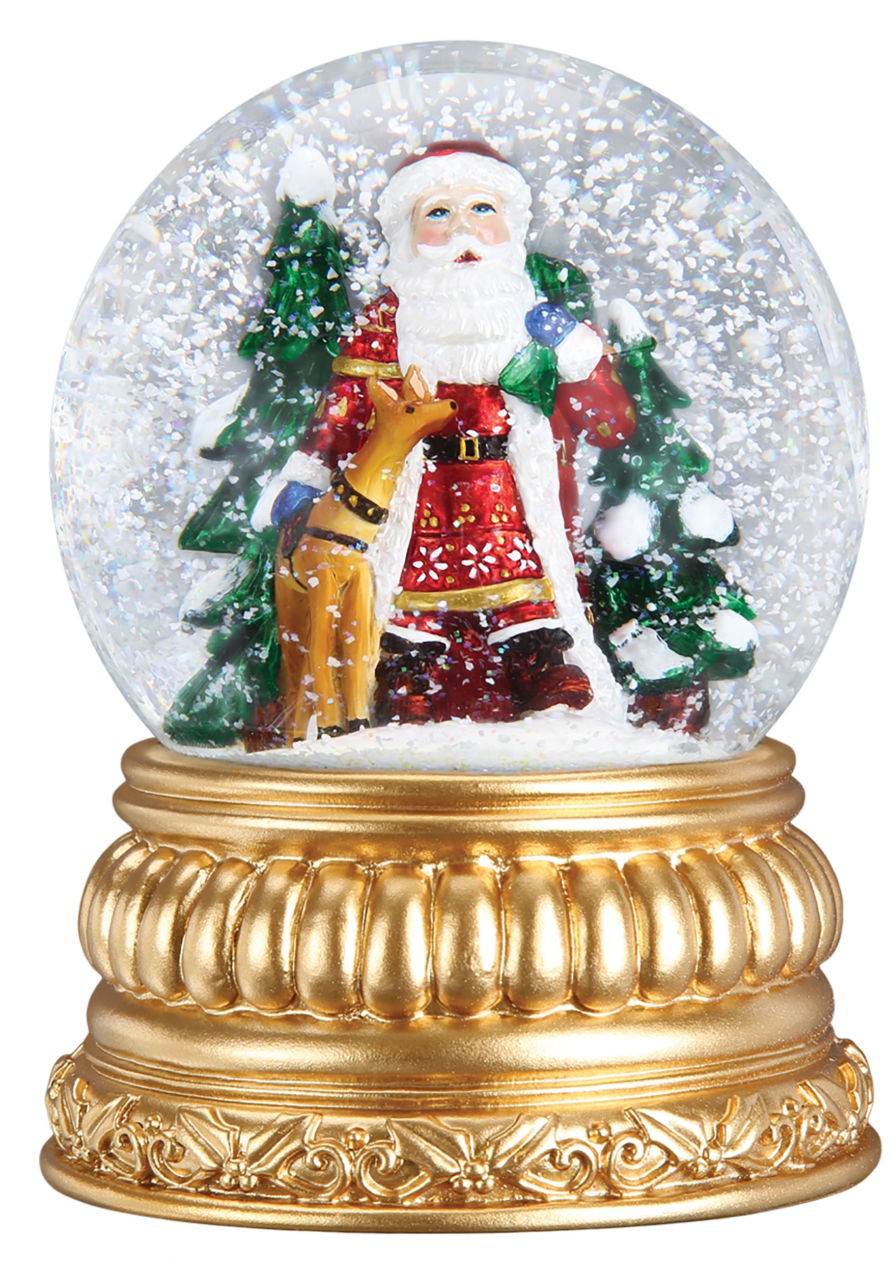 Nordic Santa Antique Gold Finish Snow Globe Nordic Santa Antique Gold Finish Snow Globe