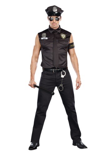 Mens Plus Size Sexy Cop Costume