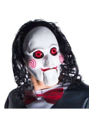 Jigsaw Billy Mask With Hair For Adults