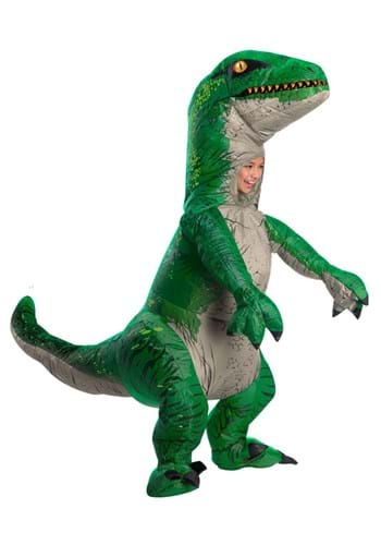 Green Velociraptor Kids Inflatable Costume