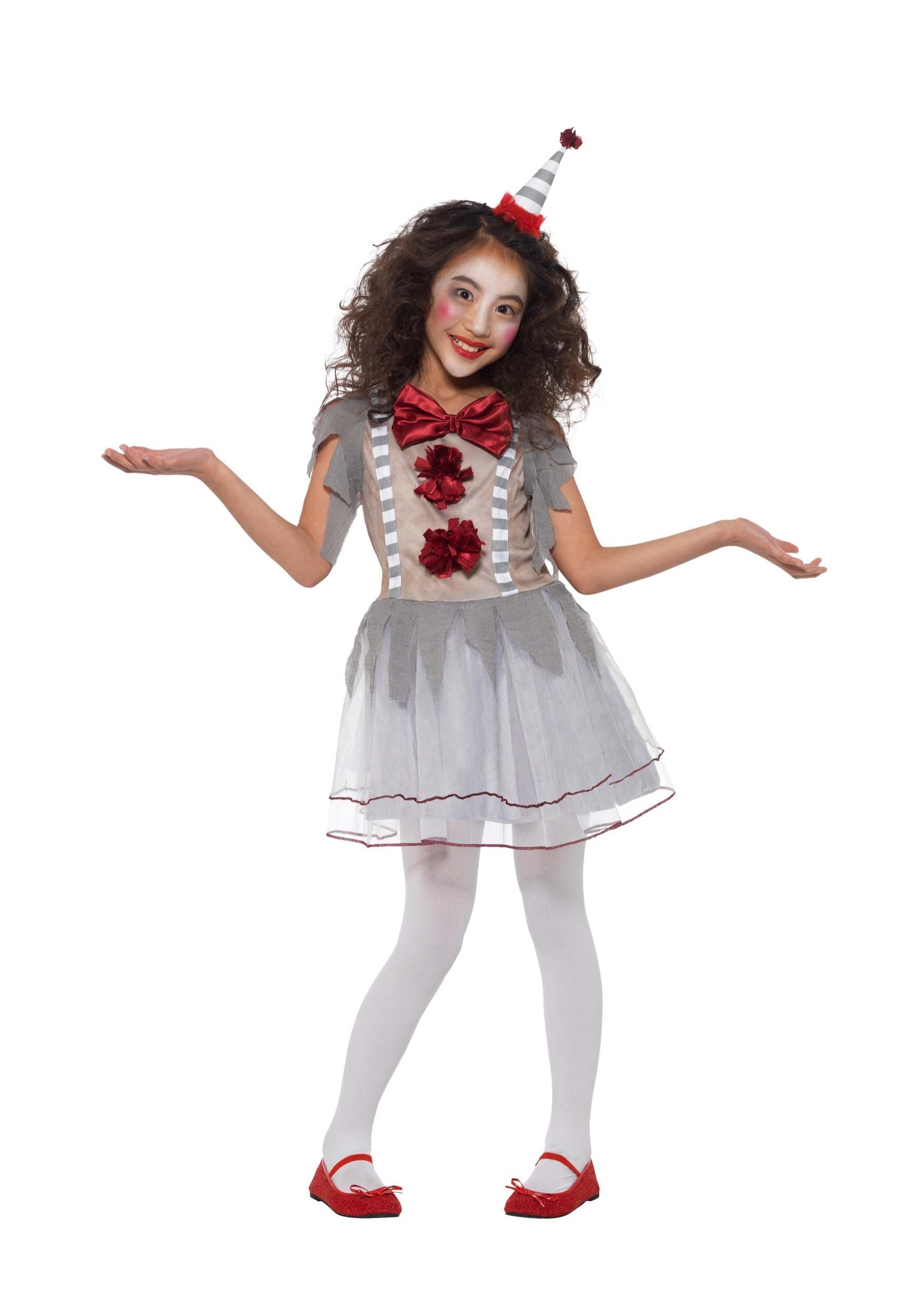 Photos - Fancy Dress Vintage Smiffys Girl's  Clown Costume Red/Gray/Brown SM49825S 