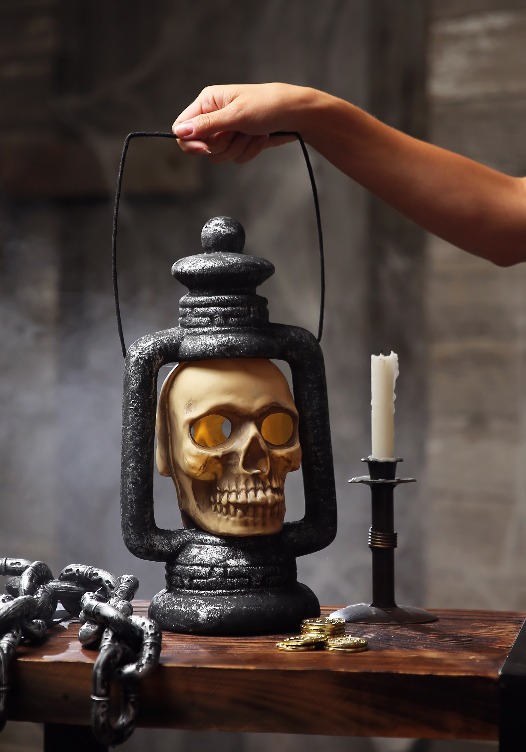 Skull Light Up Lantern For Halloween
