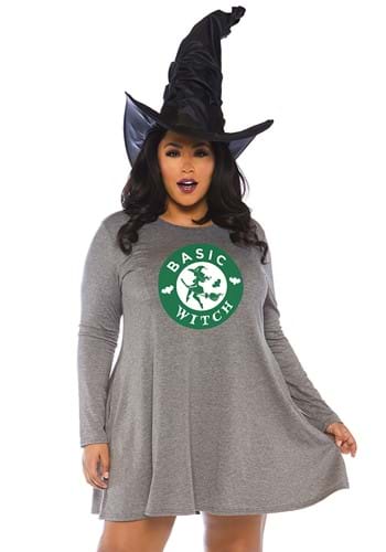 Women's Plus Size Basic Witch Jersey Dress