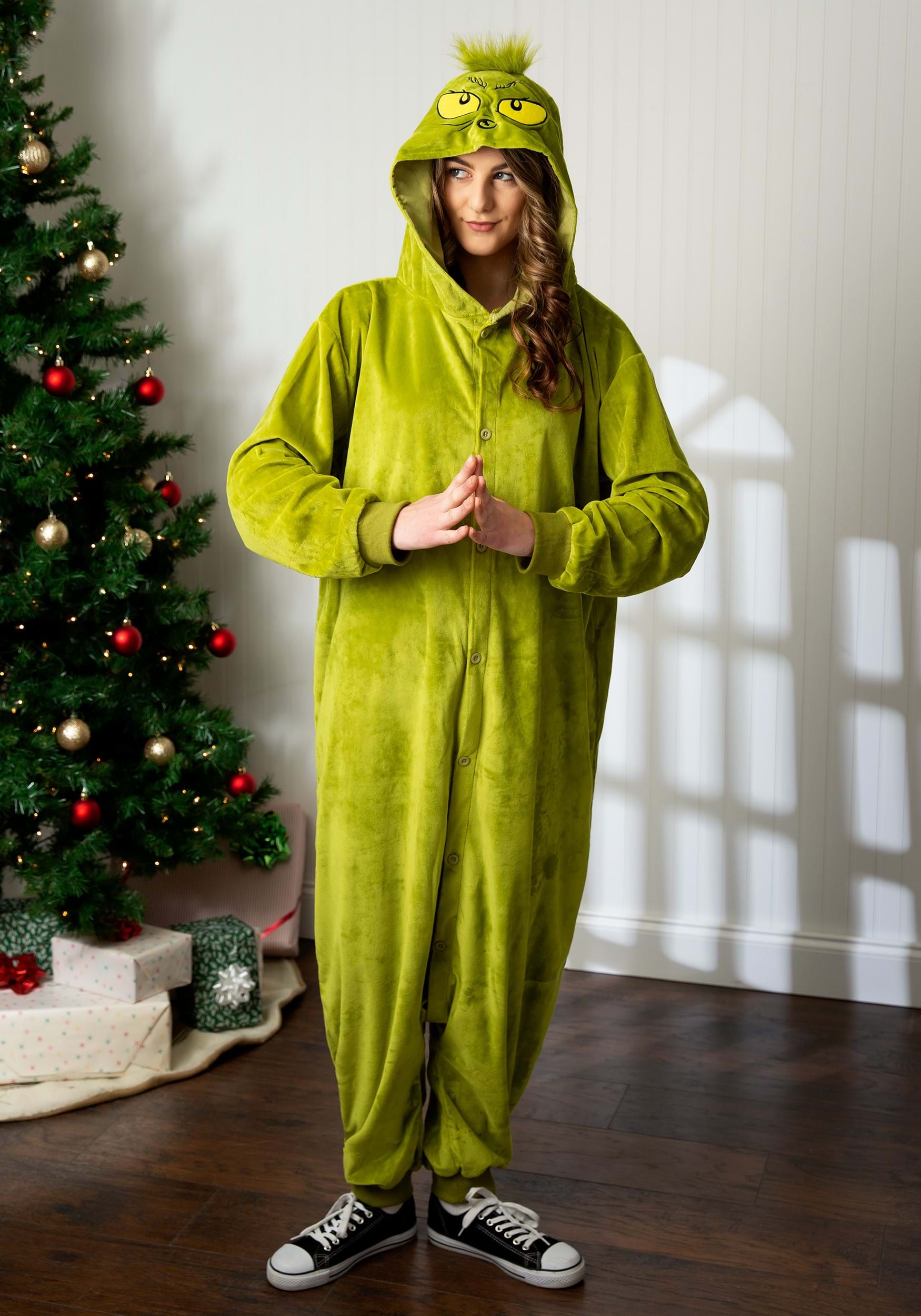 Seuss The Grinch Mens Union Suit Onesie Pajama Costume With, 44% OFF