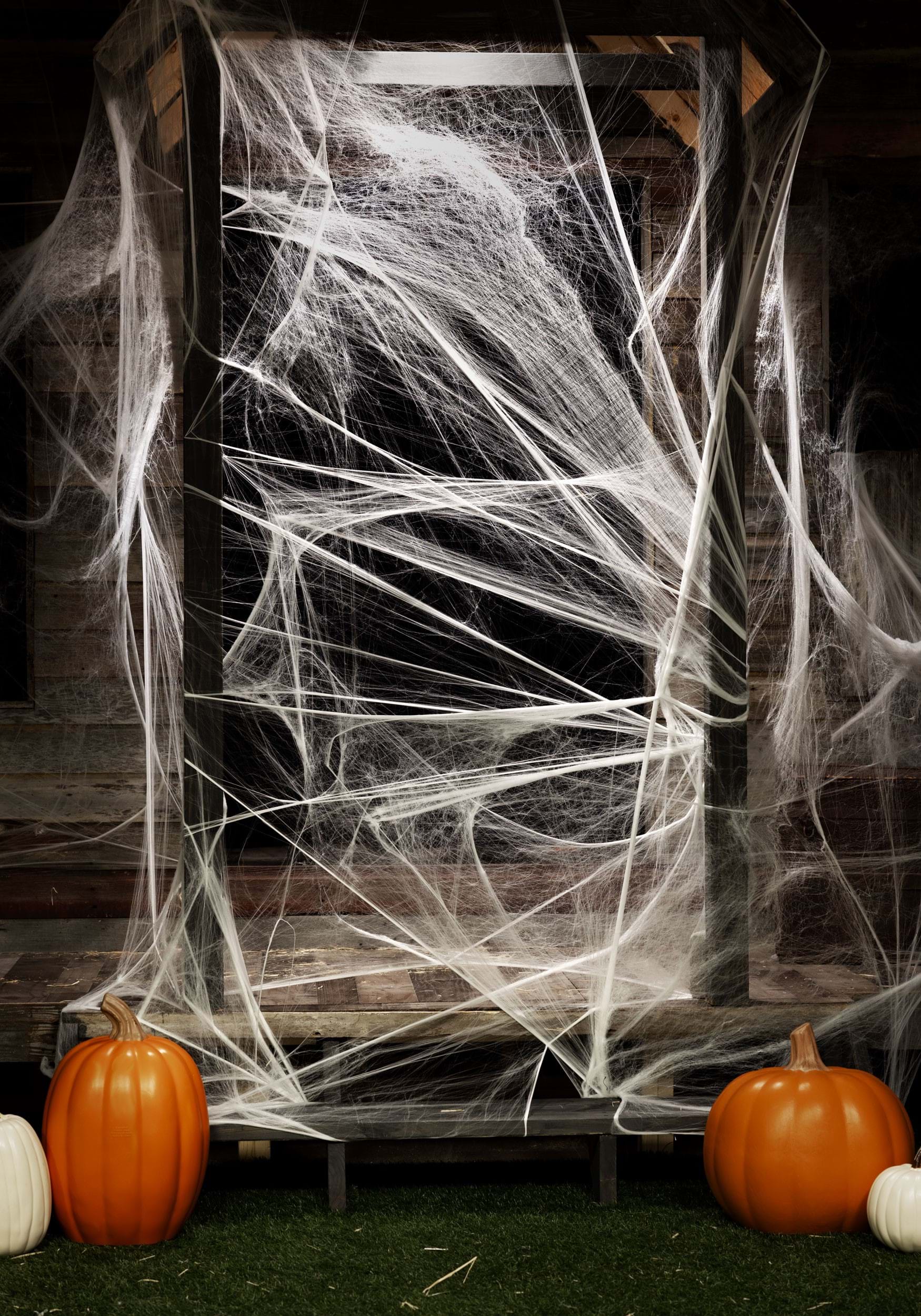 Spooky White Spiderweb Prop