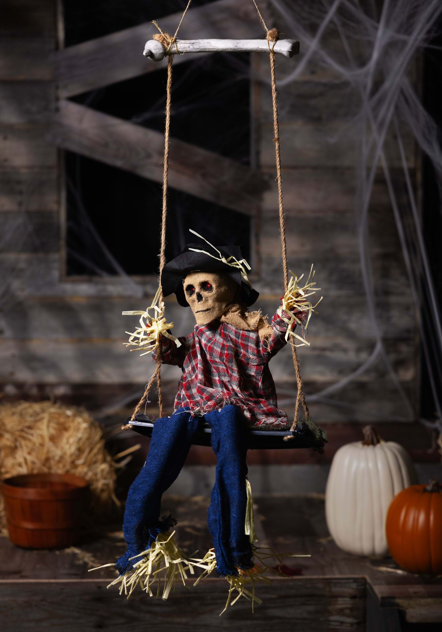 Halloween Decor Swinging Evil Scarecrow