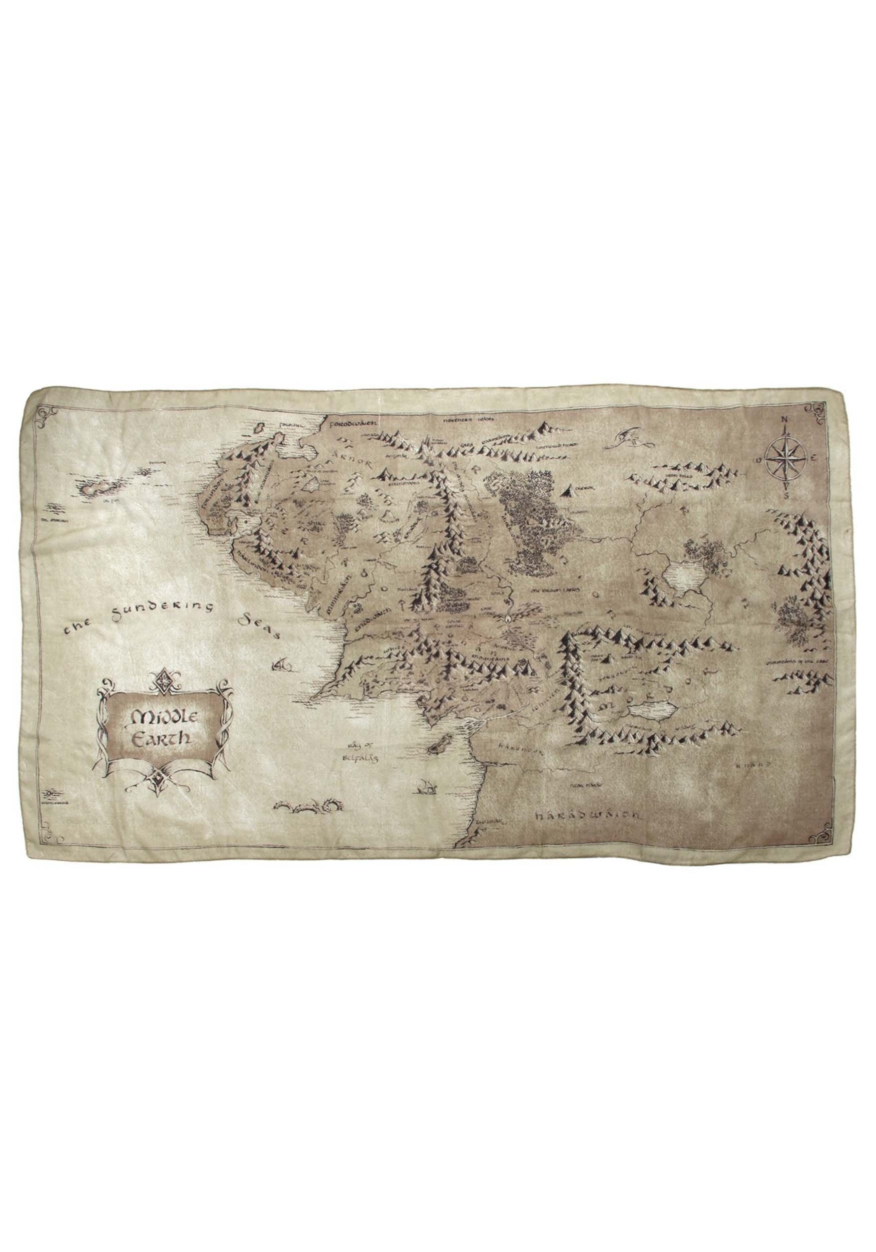 Middle Earth Map Lightweight Scarf Lord of the Rings