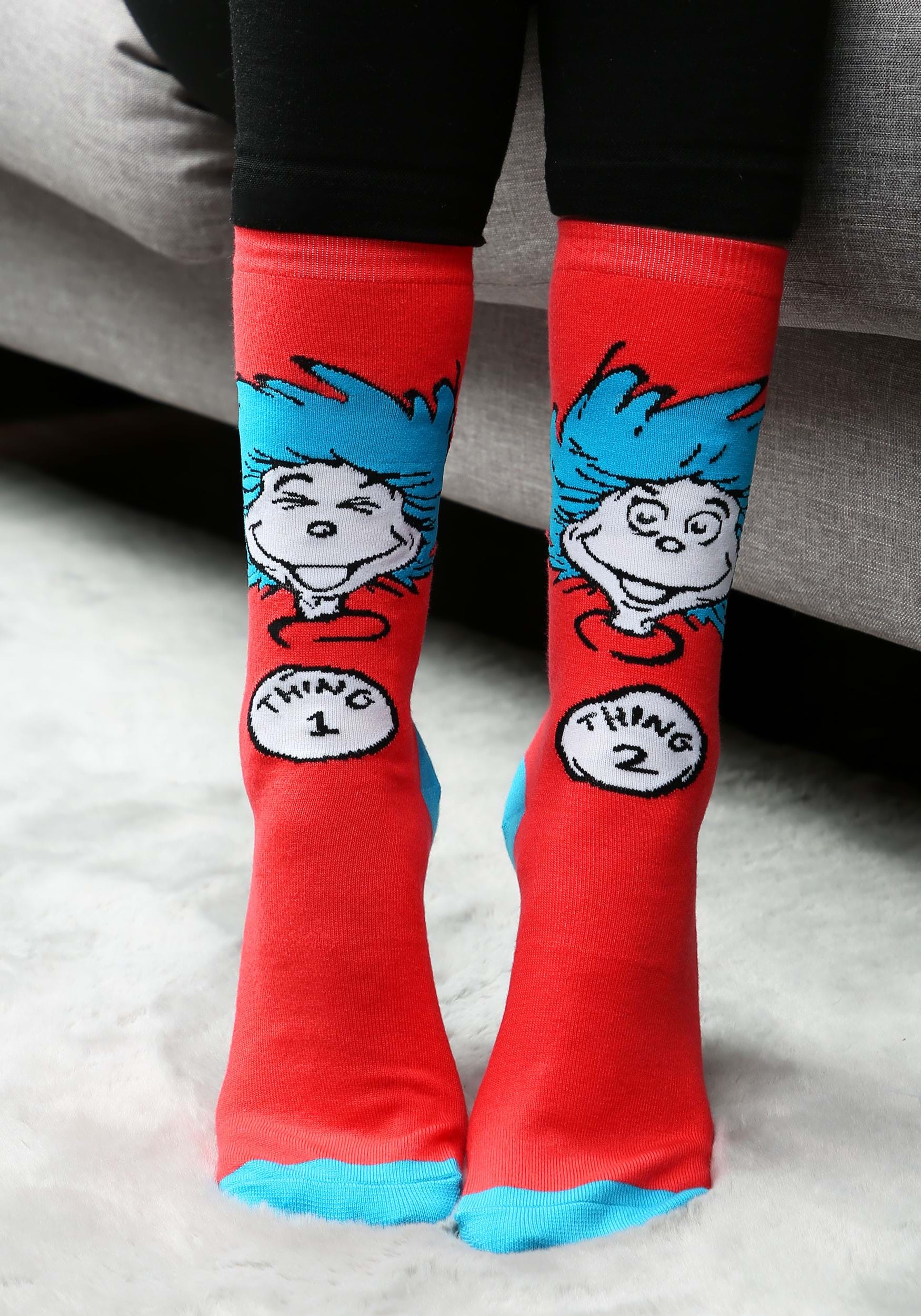 Thing 1 & Thing 2 Crew Socks For Adults