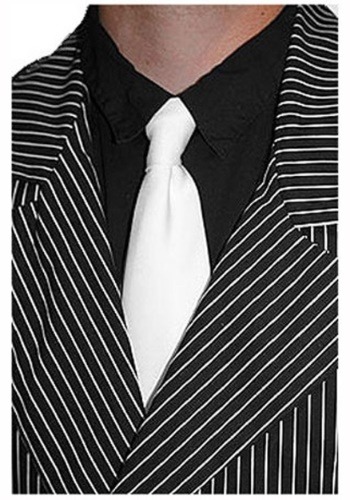 White Gangster Costume Tie