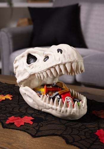 Halloween T-Rex Skull Candy Bowl Decoration-1