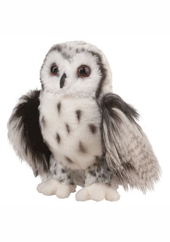 Crescent Silver Owl Plush- 10" Tall