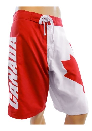 Mens Canadian Flag Swim Board Shorts