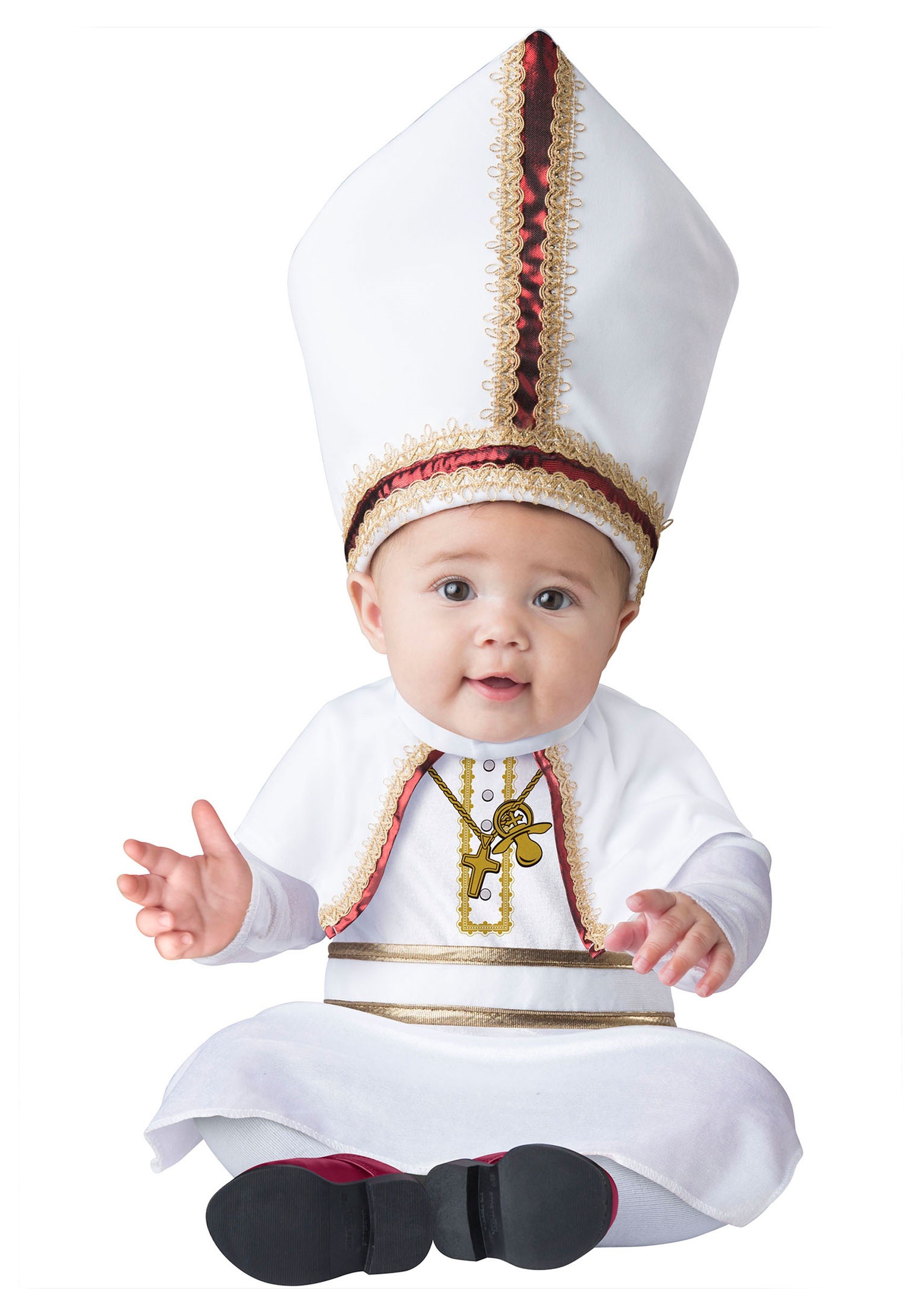 Photos - Fancy Dress Fun World Pint Sized Pope Baby Costume Red/Beige/White INCK16079
