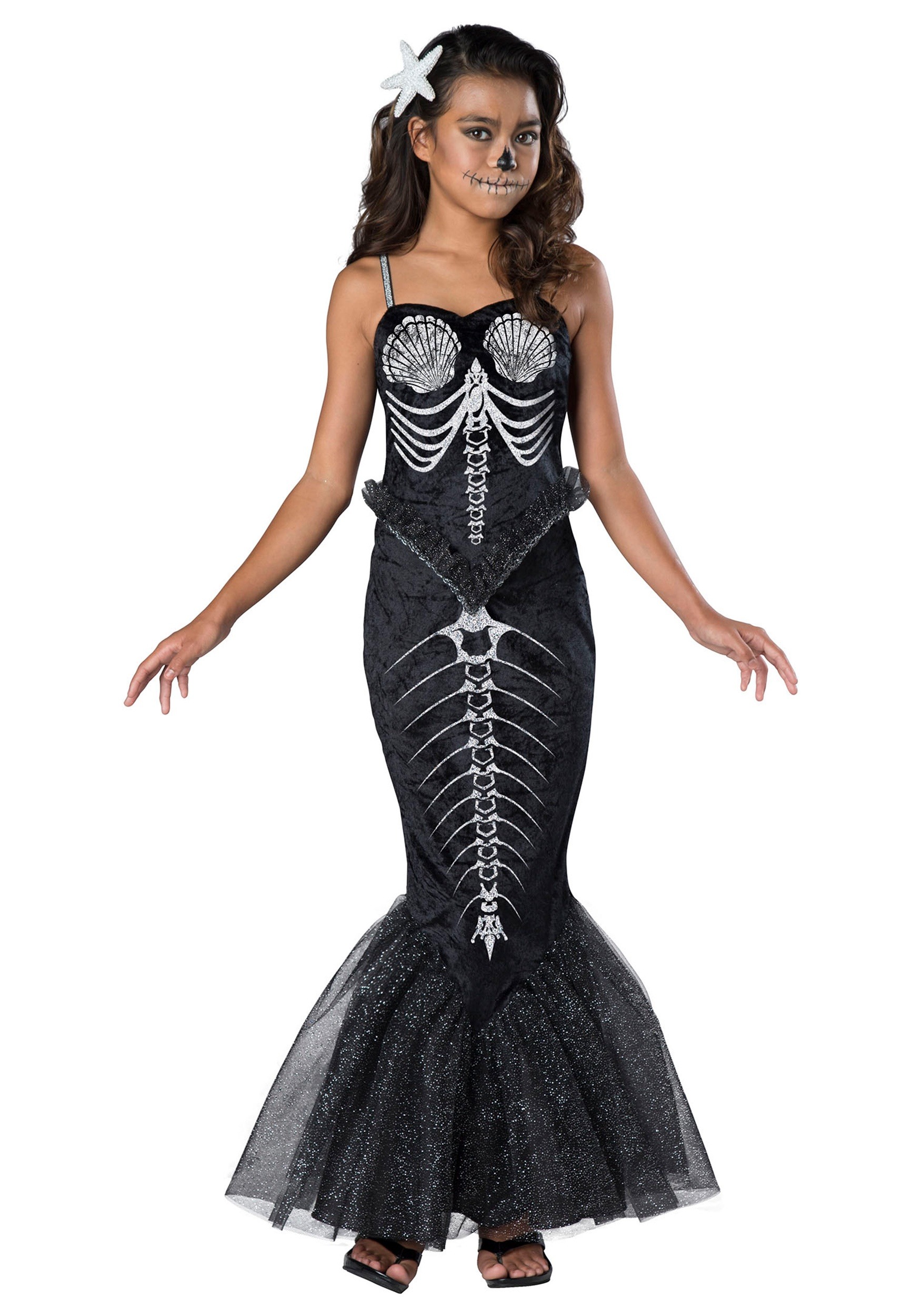 Skeleton Mermaid Kids Costume