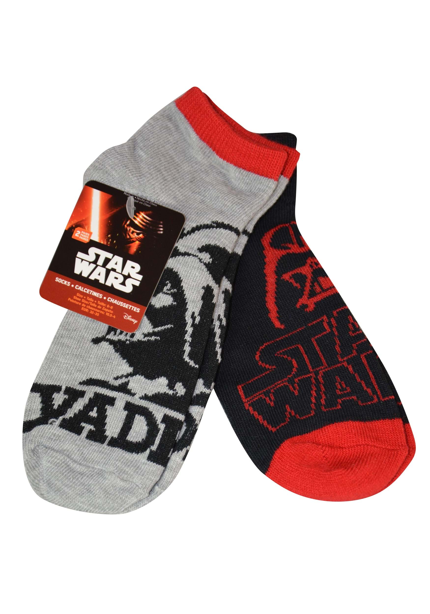 Star Wars 2 Pack Ankle Socks for Kids Size 6-8