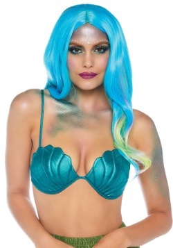 Teal Mermaid Shell Bra Top for Adults